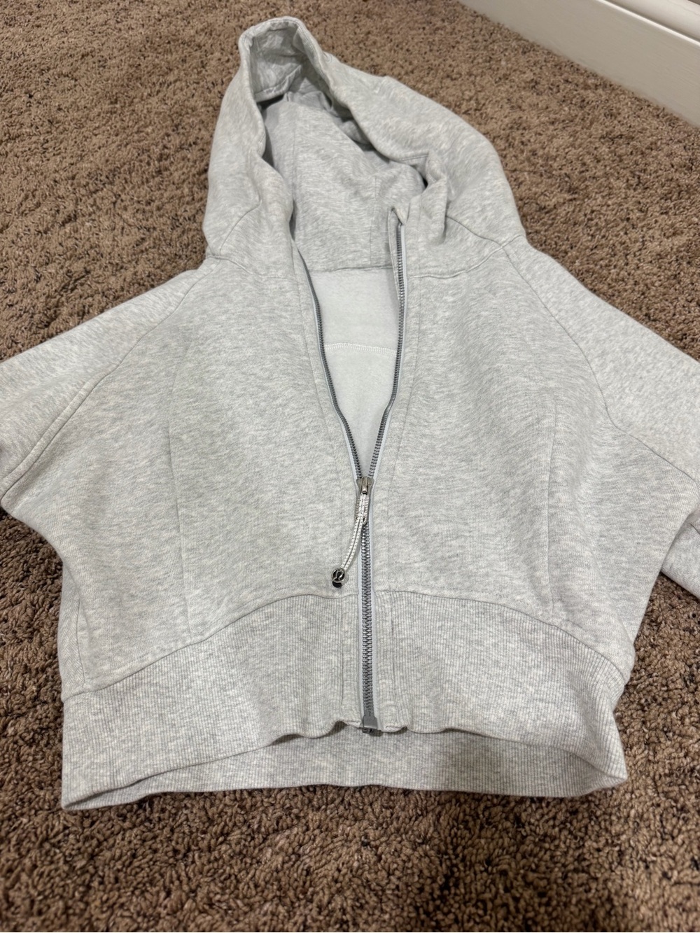 lululemon athletica Light Gray Cropped Zip Hoodie